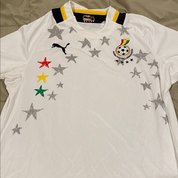 Puma Men's White Star-Patterned Ghana shirt size Medium never worn - Picture 13 of 13